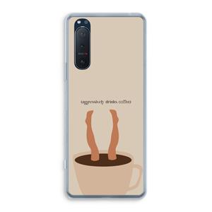 CaseCompany Aggressively drinks coffee: Sony Xperia 5 II Transparant Hoesje