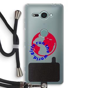 CaseCompany Run The World: Sony Xperia XZ2 Compact Transparant Hoesje met koord