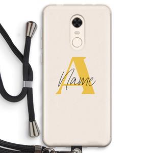 CaseCompany Amber Script: Xiaomi Redmi 5 Transparant Hoesje met koord