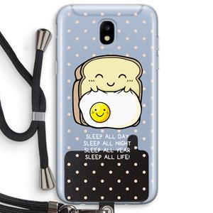CaseCompany Sleep All Day: Samsung Galaxy J5 (2017) Transparant Hoesje met koord