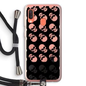 CaseCompany Musketon Skulls: Samsung Galaxy A20e Transparant Hoesje met koord