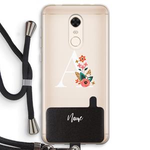 CaseCompany Pink Bouquet: Xiaomi Redmi 5 Transparant Hoesje met koord