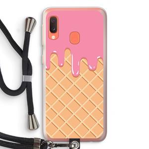 CaseCompany Ice cream: Samsung Galaxy A20e Transparant Hoesje met koord