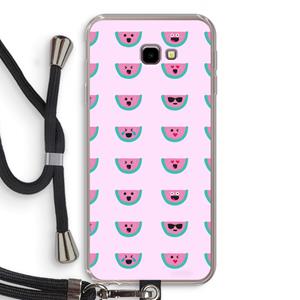 CaseCompany Smiley watermeloenprint: Samsung Galaxy J4 Plus Transparant Hoesje met koord