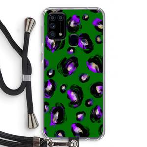 CaseCompany Green Cheetah: Samsung Galaxy M31 Transparant Hoesje met koord