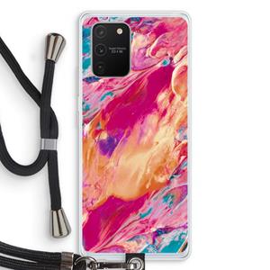 CaseCompany Pastel Echoes: Samsung Galaxy S10 Lite Transparant Hoesje met koord