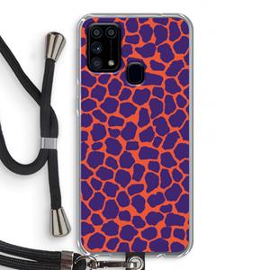 CaseCompany Purple Giraffe: Samsung Galaxy M31 Transparant Hoesje met koord