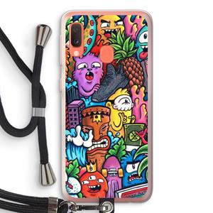 CaseCompany Vexx Mixtape: Samsung Galaxy A20e Transparant Hoesje met koord