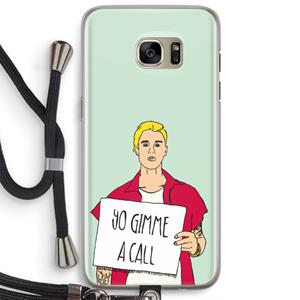 CaseCompany Gimme a call: Samsung Galaxy S7 Edge Transparant Hoesje met koord