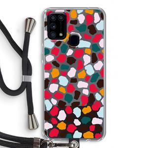 CaseCompany Colored Giraffe: Samsung Galaxy M31 Transparant Hoesje met koord