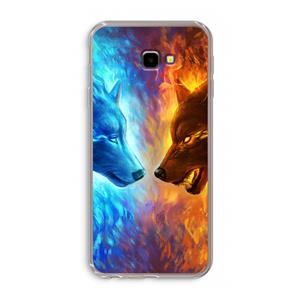 CaseCompany Fire & Ice: Samsung Galaxy J4 Plus Transparant Hoesje