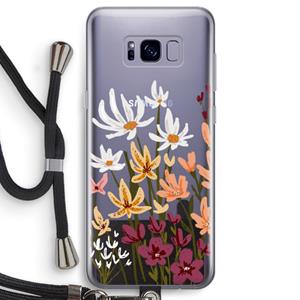 CaseCompany Painted wildflowers: Samsung Galaxy S8 Transparant Hoesje met koord