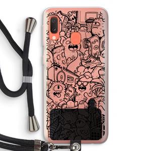 CaseCompany Vexx Black City : Samsung Galaxy A20e Transparant Hoesje met koord