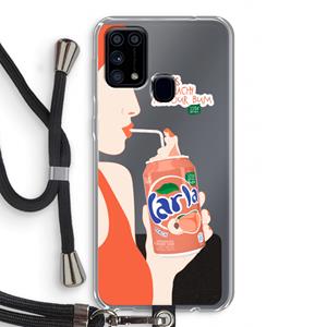 CaseCompany Peach please!: Samsung Galaxy M31 Transparant Hoesje met koord