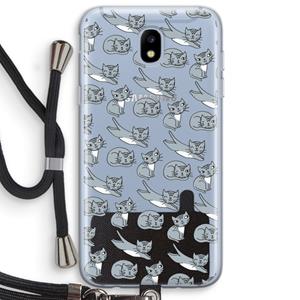 CaseCompany Poezen: Samsung Galaxy J5 (2017) Transparant Hoesje met koord