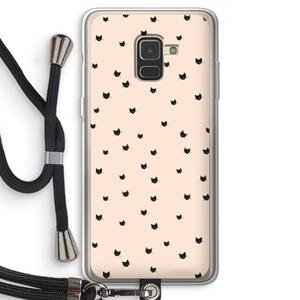 CaseCompany Kleine kattenkopjes: Samsung Galaxy A8 (2018) Transparant Hoesje met koord