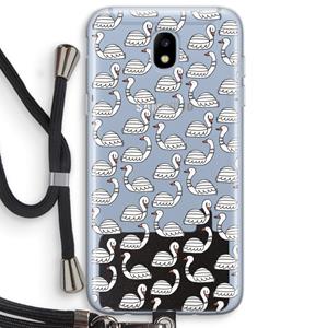CaseCompany Zwanen: Samsung Galaxy J5 (2017) Transparant Hoesje met koord