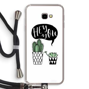 CaseCompany Hey you cactus: Samsung Galaxy J4 Plus Transparant Hoesje met koord