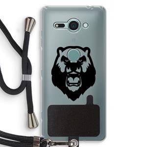 CaseCompany Angry Bear (black): Sony Xperia XZ2 Compact Transparant Hoesje met koord