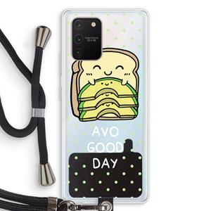CaseCompany Avo Good Day: Samsung Galaxy S10 Lite Transparant Hoesje met koord