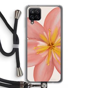 CaseCompany Pink Ellila Flower: Samsung Galaxy A12 Transparant Hoesje met koord