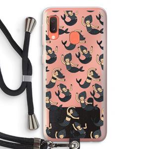 CaseCompany Zeemeermin: Samsung Galaxy A20e Transparant Hoesje met koord