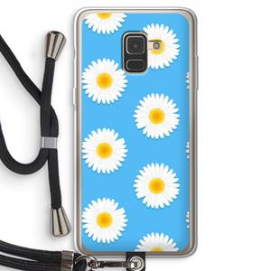 CaseCompany Margrietjes: Samsung Galaxy A8 (2018) Transparant Hoesje met koord
