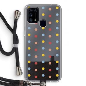 CaseCompany Bollen: Samsung Galaxy M31 Transparant Hoesje met koord