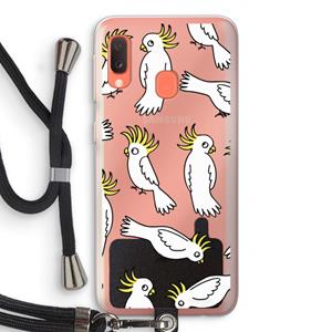 CaseCompany Papegaai: Samsung Galaxy A20e Transparant Hoesje met koord