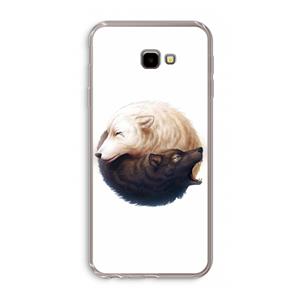 CaseCompany Yin Yang Wolves: Samsung Galaxy J4 Plus Transparant Hoesje