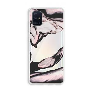 CaseCompany Roze stroom: Galaxy A51 4G Transparant Hoesje