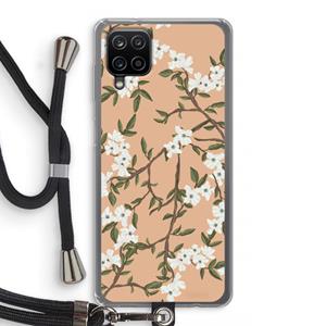 CaseCompany Blossoming spring: Samsung Galaxy A12 Transparant Hoesje met koord