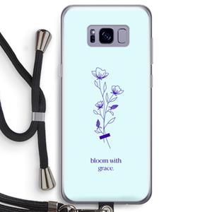 CaseCompany Bloom with grace: Samsung Galaxy S8 Transparant Hoesje met koord