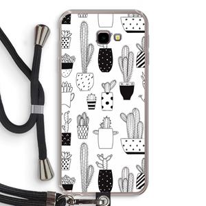 CaseCompany Cactusmotief: Samsung Galaxy J4 Plus Transparant Hoesje met koord