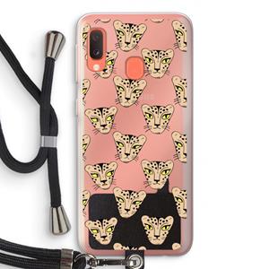CaseCompany Tijger: Samsung Galaxy A20e Transparant Hoesje met koord