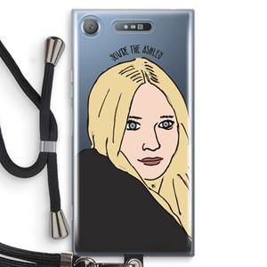 CaseCompany Ashley: Sony Xperia XZ1 Transparant Hoesje met koord