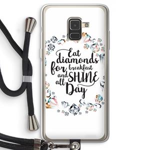 CaseCompany Diamonds: Samsung Galaxy A8 (2018) Transparant Hoesje met koord