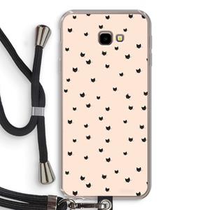 CaseCompany Kleine kattenkopjes: Samsung Galaxy J4 Plus Transparant Hoesje met koord