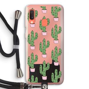 CaseCompany Cactus Lover: Samsung Galaxy A20e Transparant Hoesje met koord