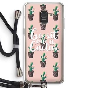 CaseCompany Cactus quote: Samsung Galaxy A8 (2018) Transparant Hoesje met koord