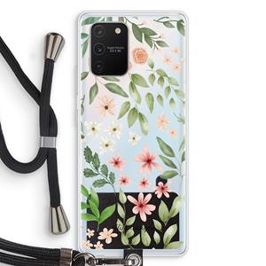 CaseCompany Botanical sweet flower heaven: Samsung Galaxy S10 Lite Transparant Hoesje met koord