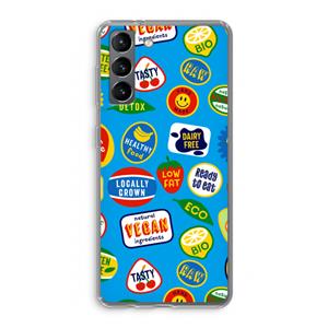 CaseCompany Fruitsticker: Samsung Galaxy S21 Transparant Hoesje