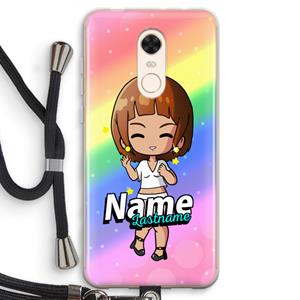 CaseCompany Chibi Maker vrouw: Xiaomi Redmi 5 Transparant Hoesje met koord