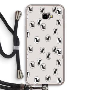 CaseCompany Miauw: Samsung Galaxy J4 Plus Transparant Hoesje met koord
