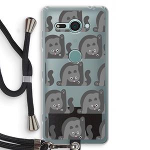 CaseCompany Cats: Sony Xperia XZ2 Compact Transparant Hoesje met koord
