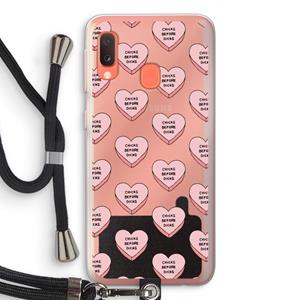 CaseCompany Chicks before dicks: Samsung Galaxy A20e Transparant Hoesje met koord