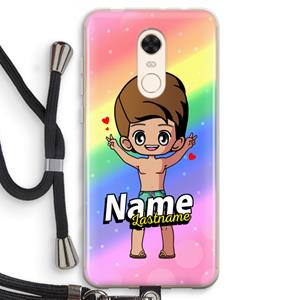 CaseCompany Chibi Maker man: Xiaomi Redmi 5 Transparant Hoesje met koord