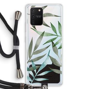 CaseCompany Tropical watercolor leaves: Samsung Galaxy S10 Lite Transparant Hoesje met koord