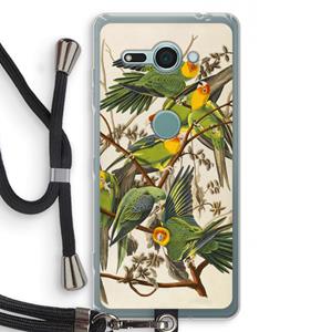 CaseCompany Carolinaparkiet: Sony Xperia XZ2 Compact Transparant Hoesje met koord