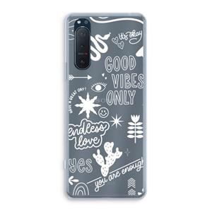 CaseCompany Good vibes: Sony Xperia 5 II Transparant Hoesje